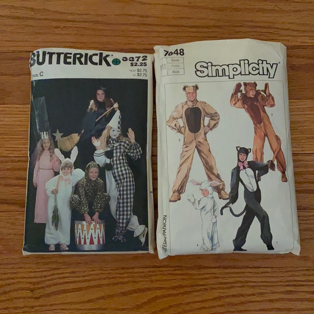 2 VINTAGE Halloween Adult Sewing Patterns